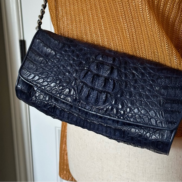 New Genuine Crocodile Leather Chain Banquet Purse - Picture 7 of 11